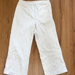 American Eagle White Cozy Wide-Leg Sweatpants